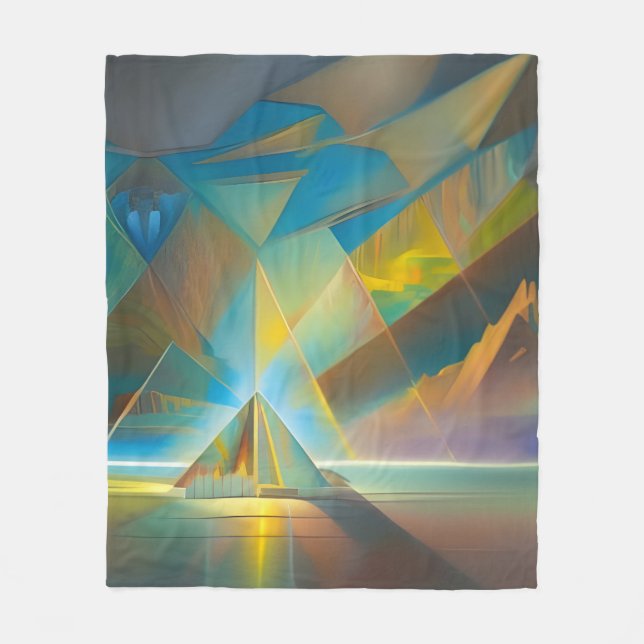 Pyramid liggande geometrisk abstrakt design fleecefilt (Framsidan)
