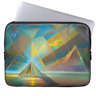 Pyramid liggande geometrisk abstrakt design laptop fodral
