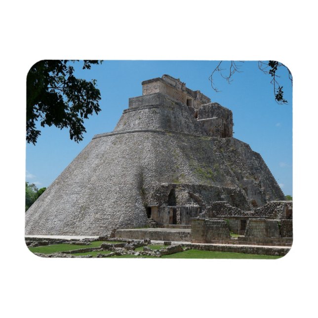 Pyramid (Magician, Uxmal, Yucatan, Mexiko) Magnet (Horisontell)