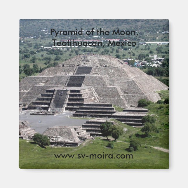 Pyramid Måne, Teotihuacan, Mexiko Magnet (Framsidan)