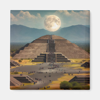 Pyramid Måne, Teotihuacan, Mexiko Travel Magnet