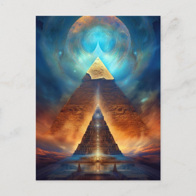 Pyramid Mystical Fantasy Visionary Art Vykort (Framsida)