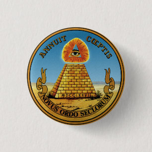 Pyramid och öga - all seende ögarunda knäppas ~ knapp