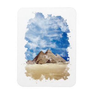 Pyramid of Giza Egypten Watercolor Art Magnet