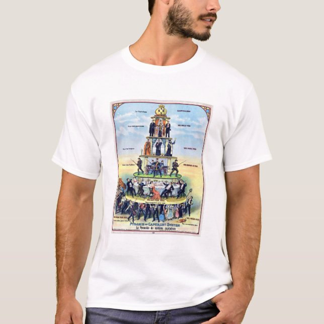 Pyramid of the Capitalist System 1911 Poster T Shirt (Framsida)