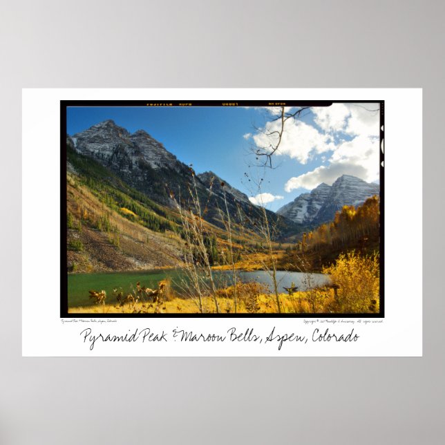 Pyramid Peak & Maroon Klockor, Aspen, Colorado Poster (Framsidan)