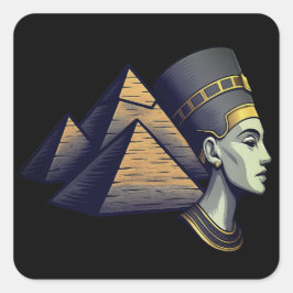 Pyramid Queen Sticker Fyrkantigt Klistermärke
