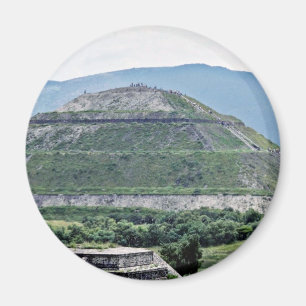 Pyramid Sol vid Teotihuacan Ruins, nära Mexiko Magnet
