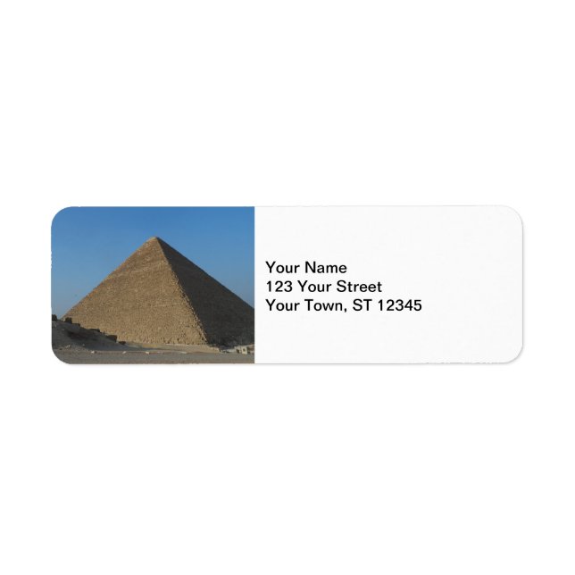 Pyramid vid Giza, Egypten Returadress Etikett (Framsidan)