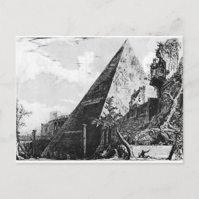 Pyramid vintage piranesi-vykort vykort (Framsida)