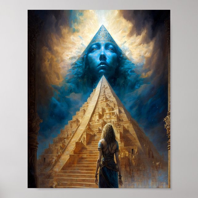 Pyramid Visionär Surreal Art Poster (Framsidan)