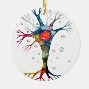 Pyramidal neuron i neokortex julgransprydnad keramik