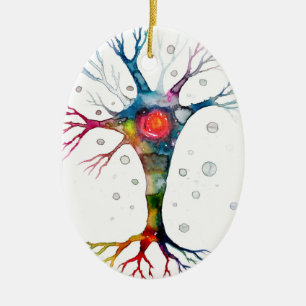 Pyramidal neuron i neokortex julgransprydnad keramik
