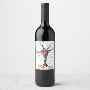 Pyramidal neuron i neokortex vinflaska etikett