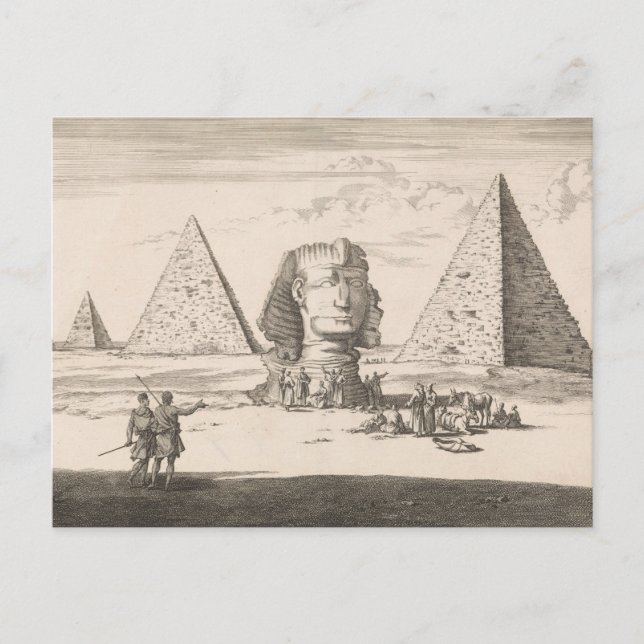 Pyramiden en Sfinx van Gizeh (1698) från Jan Luyke Vykort (Framsida)