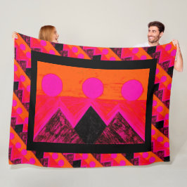 Pyramider av andra världar i Rosa och Orange Fleecefilt
