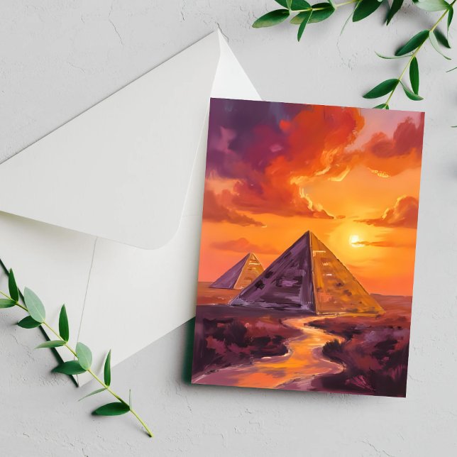 Pyramider av Egypten Solnedgång - färgkort för fär (Skapare uppladdad)