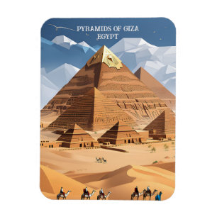 Pyramider av gize, vintage av Egypten på resande k Magnet