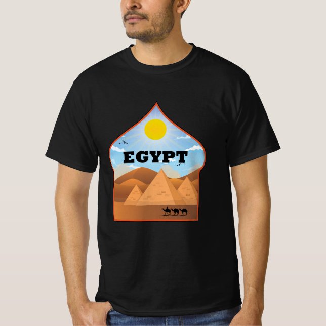 Pyramider för antika egyptener färdas  t shirt (Framsida)