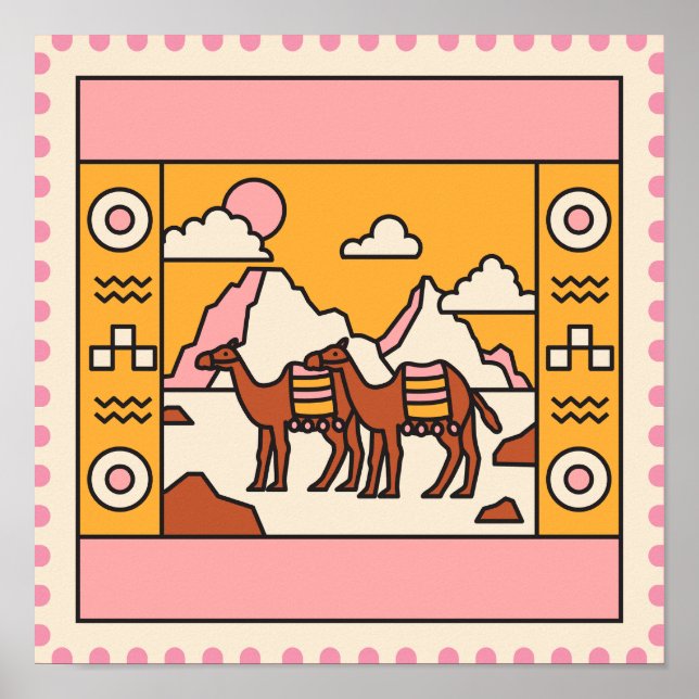 Pyramider och kameler Poster (Framsidan)
