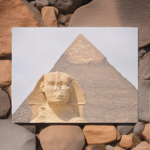 Pyramider Sfinxen Farao forntida Egypten Giza resa Vykort