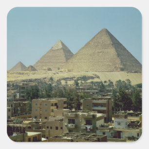 Pyramiderna av Giza, c.2589-30 BC, gammalt Fyrkantigt Klistermärke