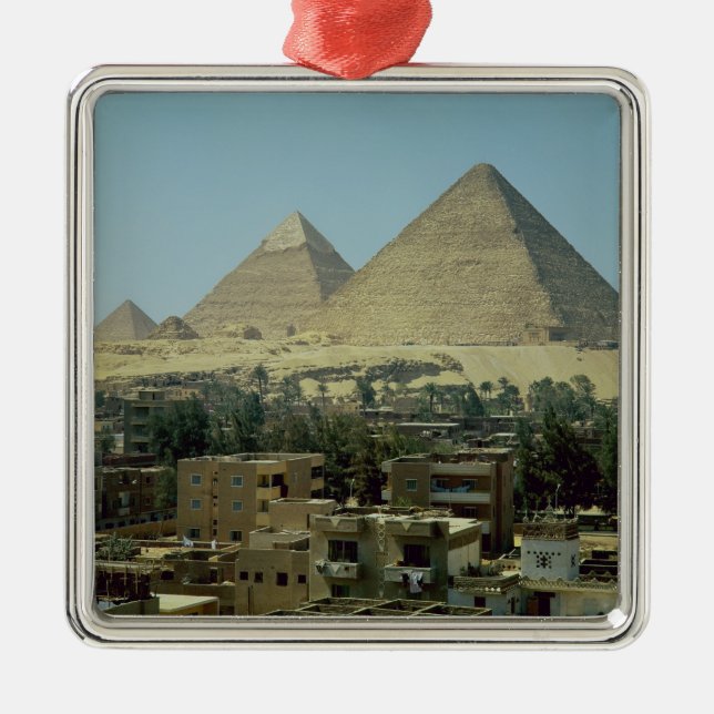 Pyramiderna av Giza, c.2589-30 BC, gammalt Julgransprydnad Metall (Framsidan)