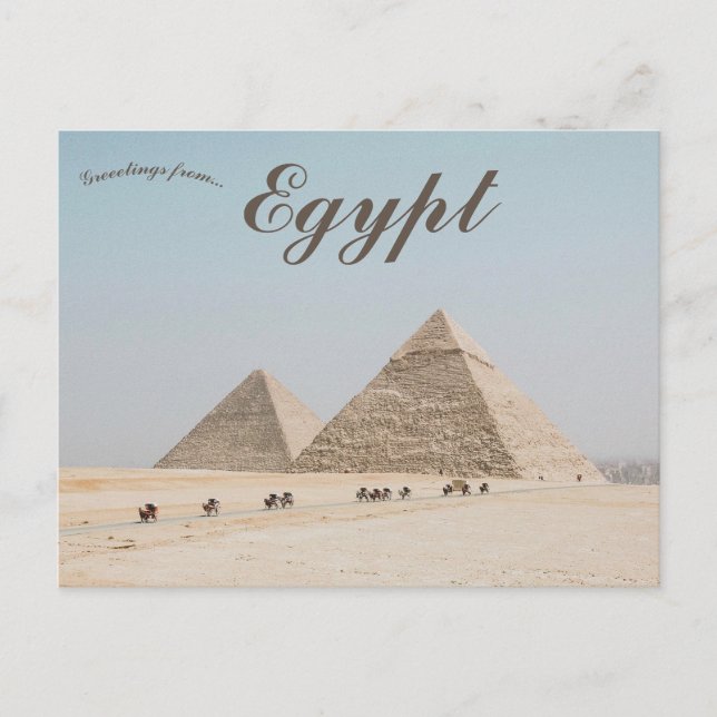 Pyramiderna Giza i Giza-Egyptenen Vykort (Framsida)