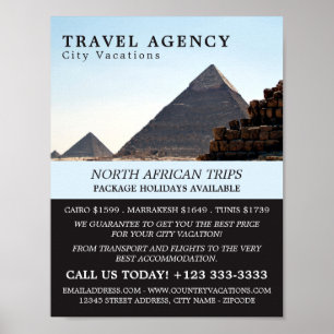 Pyramiderna Giza, Kairo, resebyrån Advert Poster