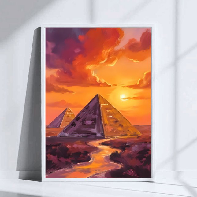 Pyramiderna i Egypten Solnedgång Resa Konst Poster (Skapare uppladdad)
