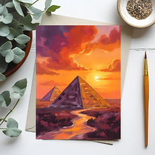 Pyramiderna i Egypten Solnedgång Resa Vykort