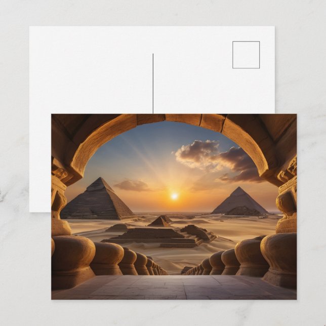 Pyramiderna i Egypten  Vykort (Fram/baksida)