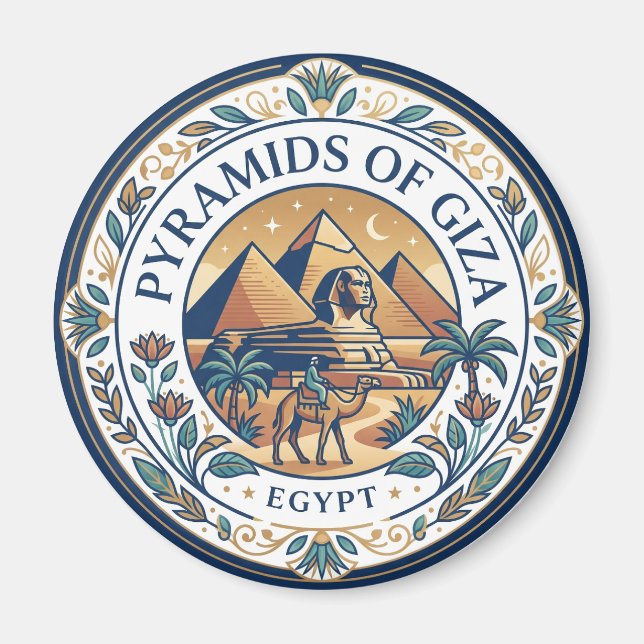 Pyramiderna i Giza Egypten Magnet (Framsidan)