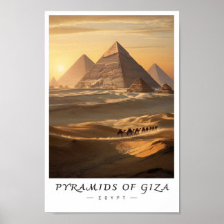 Pyramiderna i Giza Egypten Väggkonst, Forntida Lan Poster