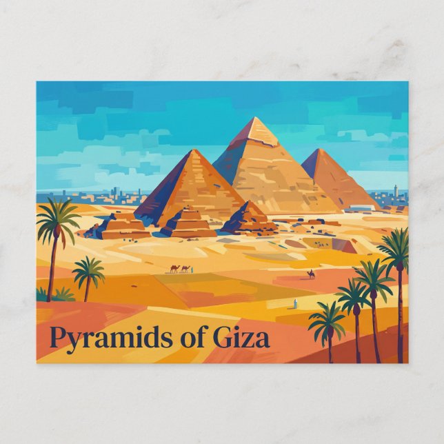 Pyramiderna i Giza Egypten Vykort (Framsida)