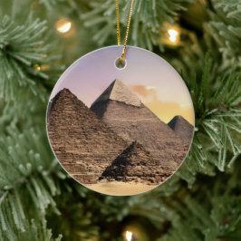 Pyramiderna i Giza Resa Egypten Foto Julgransprydnad Keramik