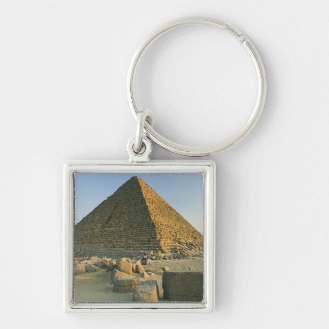 Pyramiderna i Giza, som är nästan 5000 2 Fyrkantig Silverfärgad Nyckelring (Framsidan)