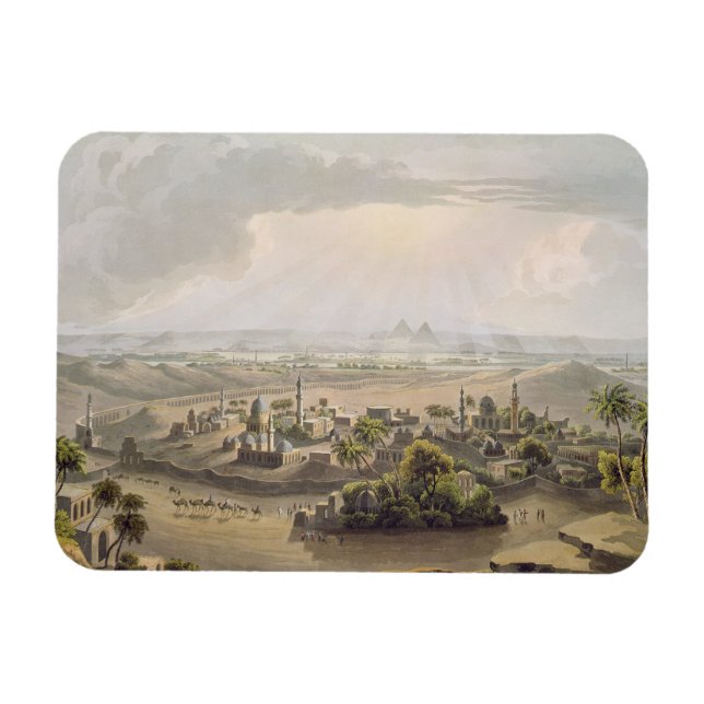 Pyramiderna i Kairo, graverad av Daniel Havell ( Magnet (Horisontell)