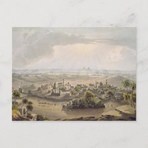 Pyramiderna i Kairo, graverad av Daniel Havell ( Vykort