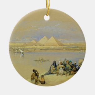 Pyramiderna på Giza, nära Cairo (w/c) Julgransprydnad Keramik