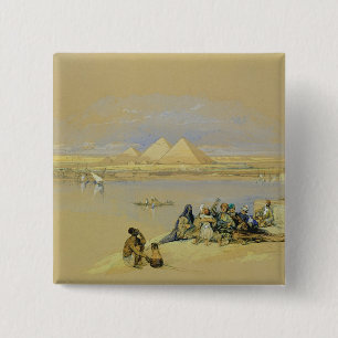 Pyramiderna på Giza, nära Cairo (w/c) Knapp