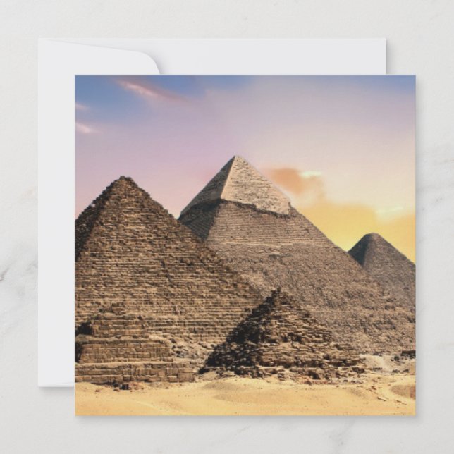 Pyramiderna på Gizaresan Egypten Foto Julkort (Framsida)