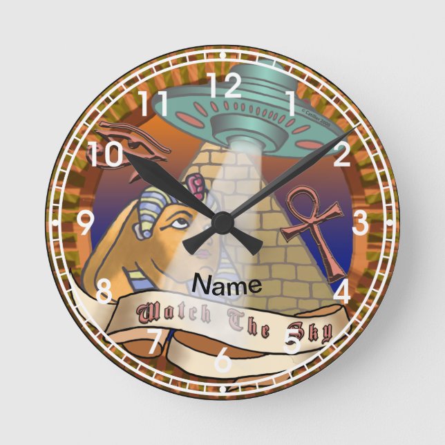 Pyramids Alien SpacesHär Rund Klocka (Framsida)