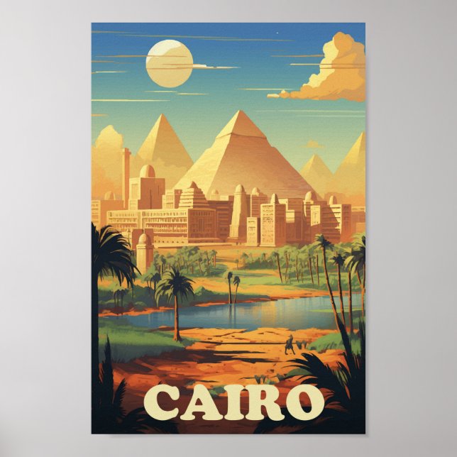 Pyramids Egypten Berömd Travel Ställe Poster (Framsidan)