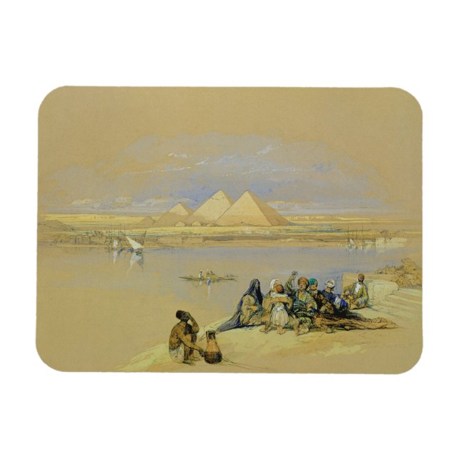 Pyramids i Giza, nära Kairo (w/c) Magnet (Horisontell)