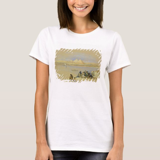 Pyramids i Giza, nära Kairo (w/c) T-shirt (Framsida)