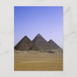 Pyramids in desert Cairo, Egypt Vykort