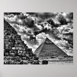Pyramids in Giza, Kairo, Egypten Poster