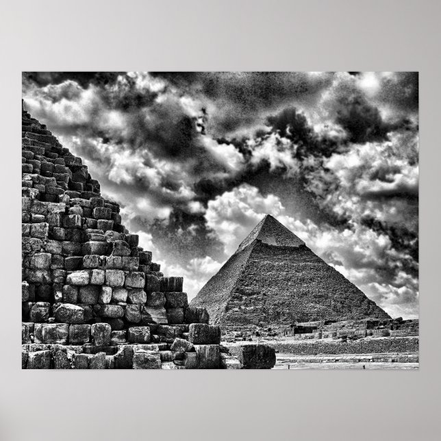 Pyramids in Giza, Kairo, Egypten Poster (Framsidan)