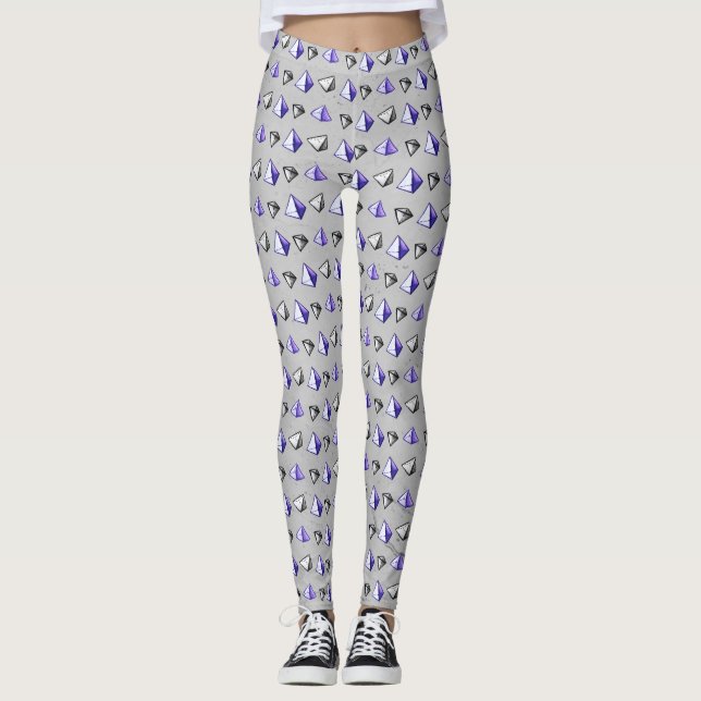 Pyramids Mönster Geometry Math Teacher Leggings (Framsida)